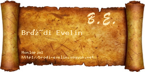 Bródi Evelin névjegykártya